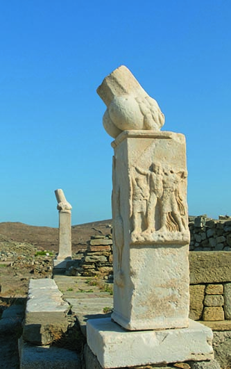 Ruins of Dionysos temple, Delos, Greece